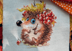 Autumn Hedgehog 0-75 Counted Cross-Stitch Kit - Wizardi