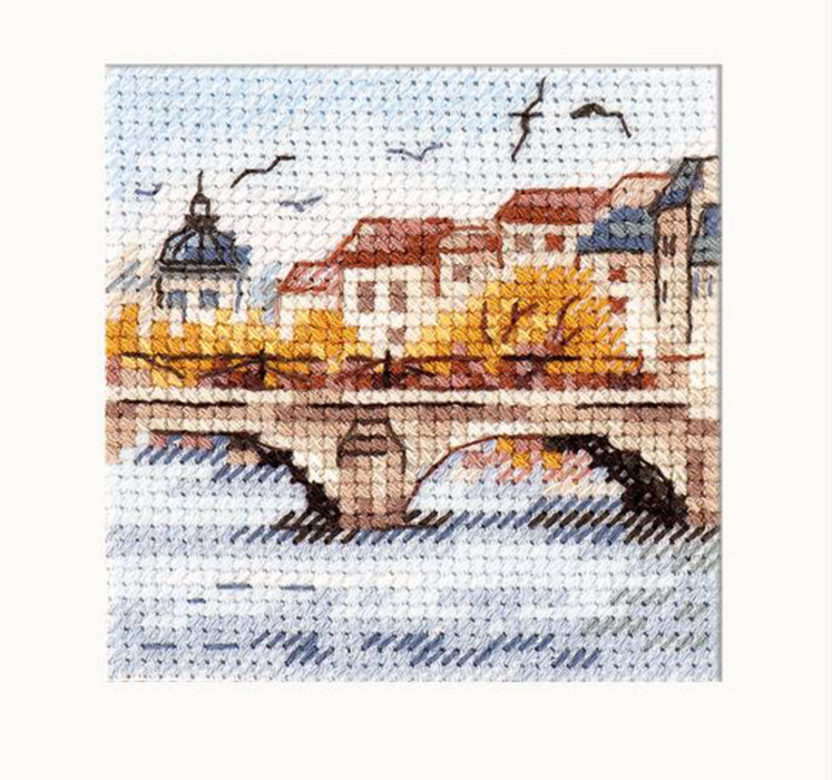 Autumn in the city. Seagulls over the bridge 0-216 Cross-stitch kit - Wizardi