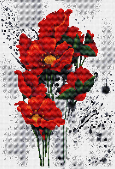 The Poppies B7014L Counted Cross-Stitch Kit