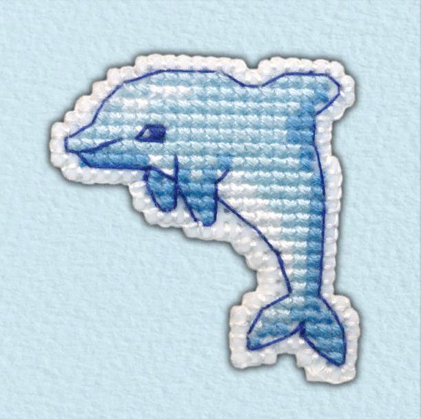 Badge-dolphin 1096 Counted Cross Stitch Kit - Wizardi