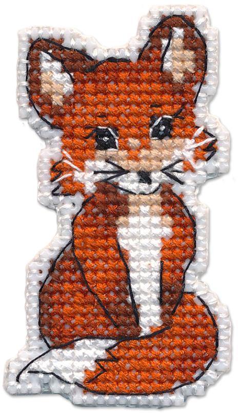 Badge- fox 1319 Counted Cross Stitch Kit - Wizardi