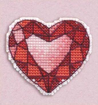 Badge - Heart 1173 Counted Cross Stitch Kit - Wizardi