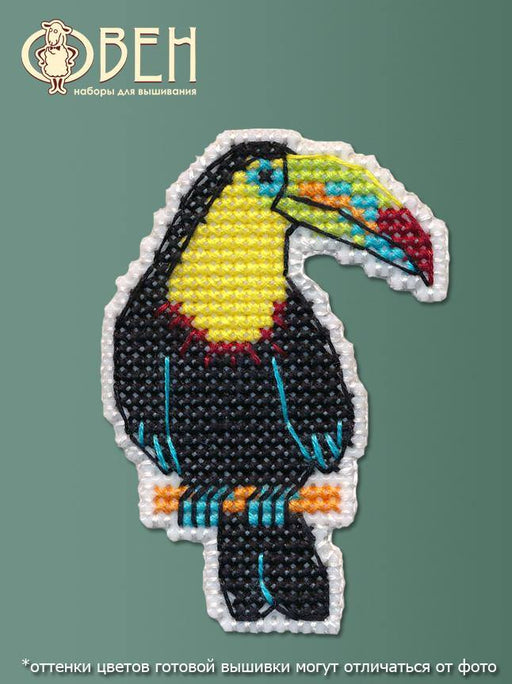 Badge - toucan 1318 Counted Cross Stitch Kit - Wizardi