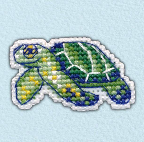 Badge-turtle 1097 Counted Cross Stitch Kit - Wizardi