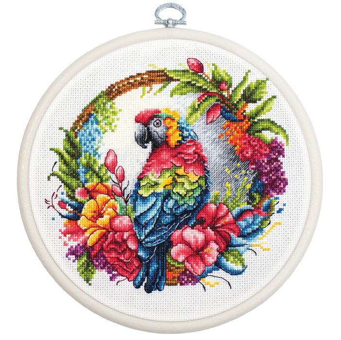 The Tropical Parrot BC201L Counted Cross-Stitch Kit