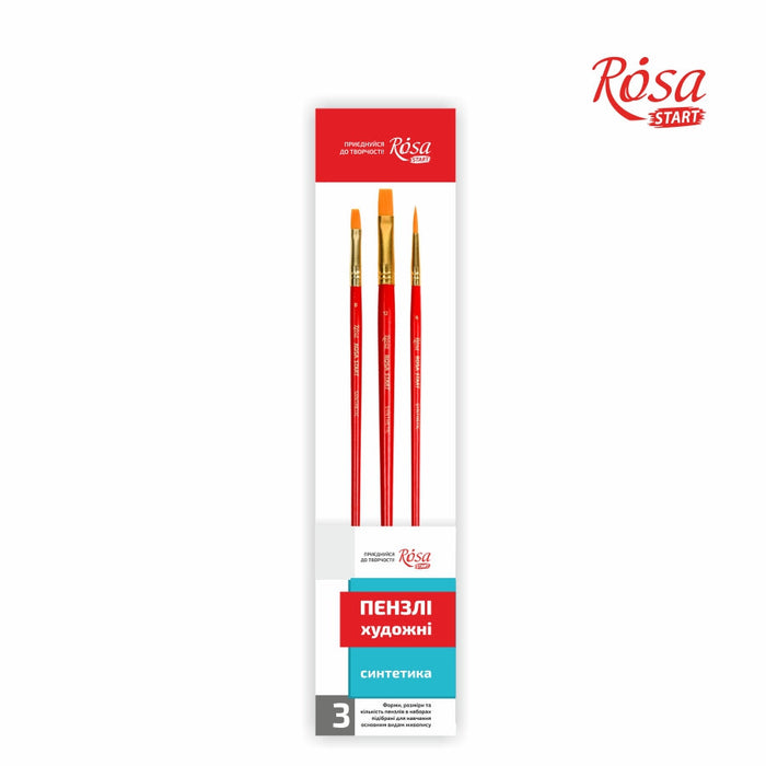 Set of brushes 3. Synthetic. 3pc. Flat N 8,12. Round N6. by Rosa Start
