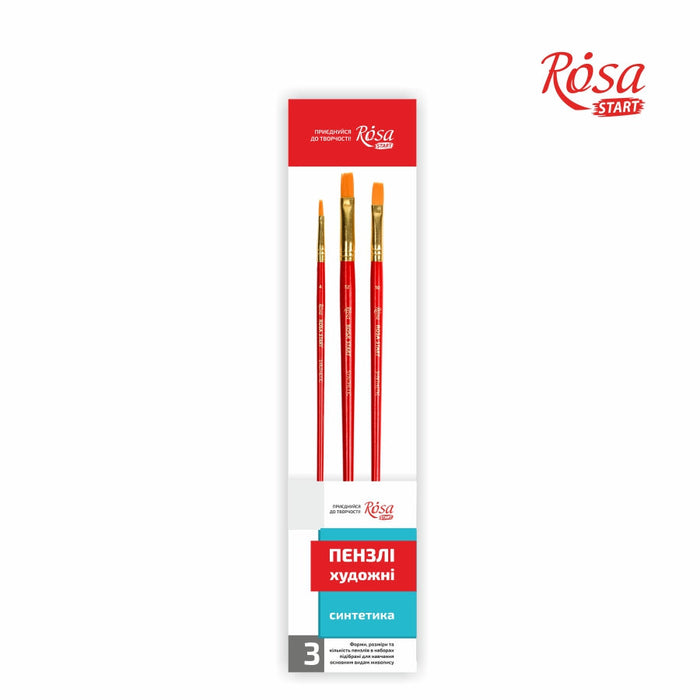 Set of brushes 4. Synthetic. 3pc. Flat N 4,10,12.  by Rosa Start