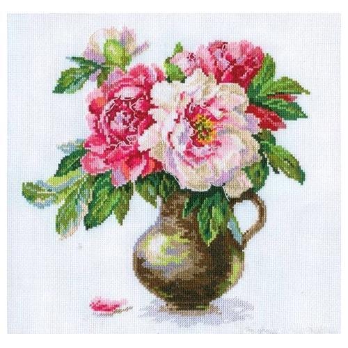 Blooming Garden. Peonies 2-21 Counted Cross Stitch Kit - Wizardi