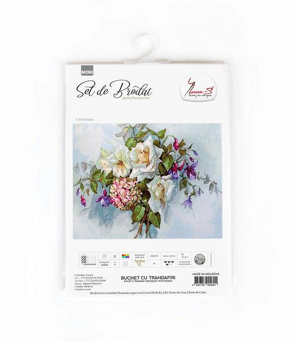 Bouquet with Roses BA2363L Counted Cross-Stitch Kit - Wizardi