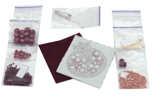 BP-183C Beadwork kit for creating brooch Crystal Art "Pomegranate"