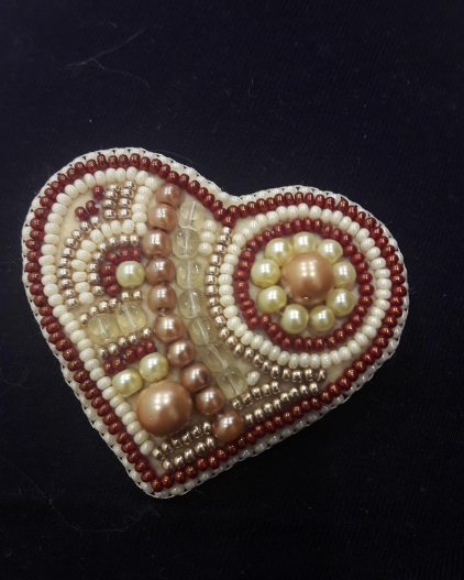 BP-185C Beadwork kit for creating brooch Crystal Art Set of pictures "Gingerbread"