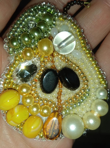 BP-205C Beadwork kit for creating brooch Crystal Art "Pear"