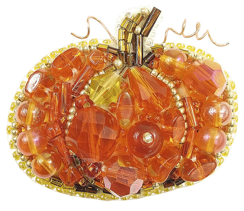 BP-242C Beadwork kit for creating brooch Crystal Art "Pumpkin"