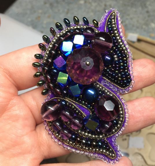 BP-268C Beadwork kit for creating brooch Crystal Art "The Dragon"
