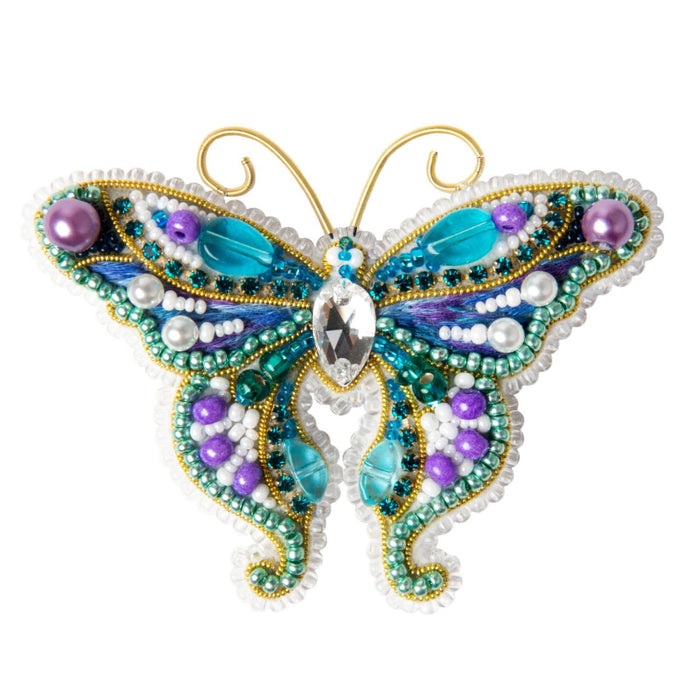 Beadwork kit for creating brooch Crystal Art Butterfly BP-344C