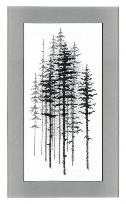 BT-1014C Mixed technique stitch kit Crystal Art "Foggy forest"