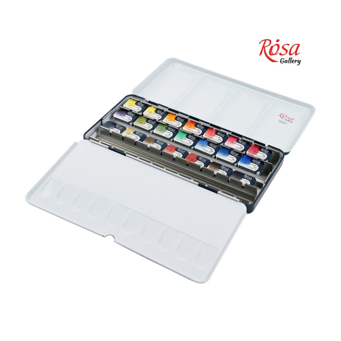 Watercolor Paint Set 'Classic' in Metal Case. 21 Colors. Full Pans. by Rosa Gall