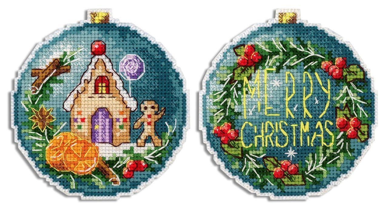 Christmas Ball. Gingerbread House P-708 Cross stitch kit - Wizardi