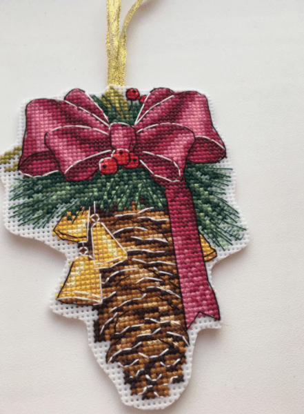 Christmas Cone P-691 Plastic Canvas Counted Cross Stitch Kit - Wizardi
