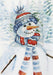 Complete counted cross stitch kit - greetings card "Snowman" 6243 - Wizardi