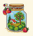 Complete counted cross-stitch kit "Summer Jar" 7776 - Wizardi