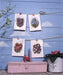 Complete cross stitch kit - greetings card "Pansies" 6161 - Wizardi