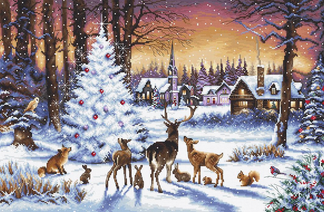 Counted Cross Stitch Kit Christmas Wood Leti947 - Wizardi