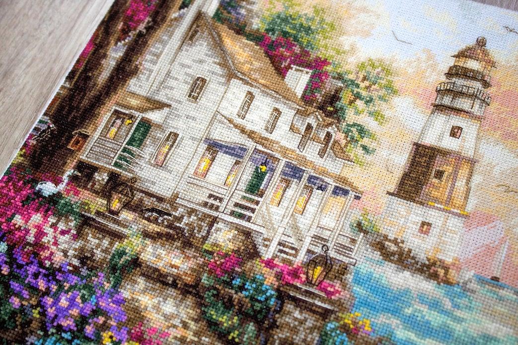 Counted Cross Stitch Kit Cottage by the sea Leti962 - Wizardi