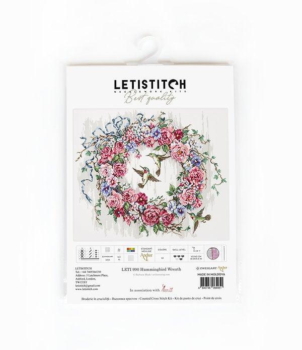 Counted Cross Stitch Kit Hummingbird Wreath Leti990 - Wizardi