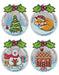 Counted cross stitch kit with plastic canvas "Christmas balls" set of 4 designs 7678 - Wizardi