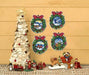 Counted cross stitch kit with plastic canvas "Christmas wreaths" set of 4 designs 7670 - Wizardi