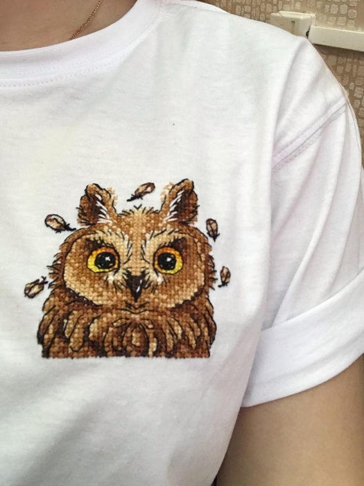 Cross Stitch on Clothes Curious Owl B-245 / SV-245 - Wizardi