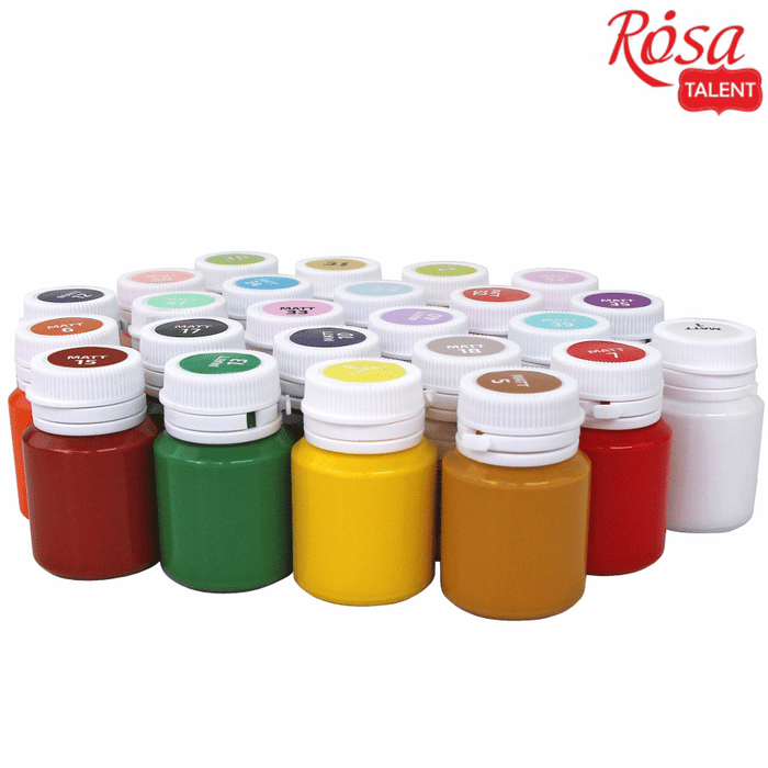 Matt Acrylic Paint Set for Decor 18 colors (20ml each) by Rosa Talent