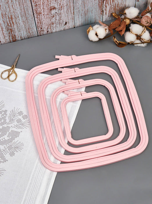 Plastic Square Hoop Nurge 170-14 Pastel Pink