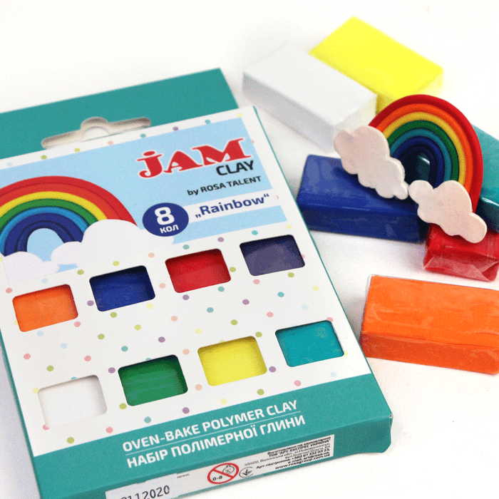 Rainbow - Polymer Clay Set. 8x20g. Jam Clay. by Rosa Talent