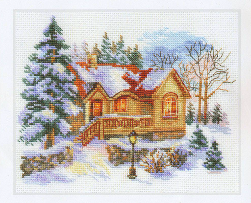 February house 3-22 Cross-stitch kit - Wizardi
