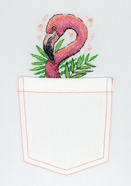 Flamingo Cross Stitch on Clothes kit SV-248 / SB-248 - Wizardi