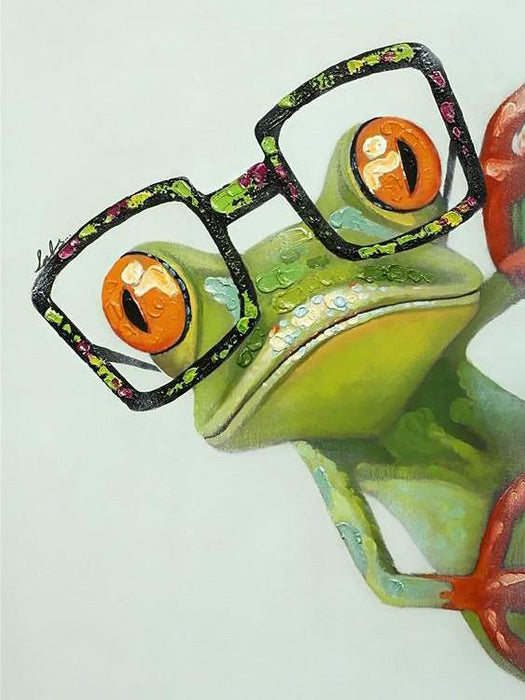 Frog with Glasses CS2362 5.9 x 7.9 inches Crafting Spark Diamond Painting Kit - Wizardi