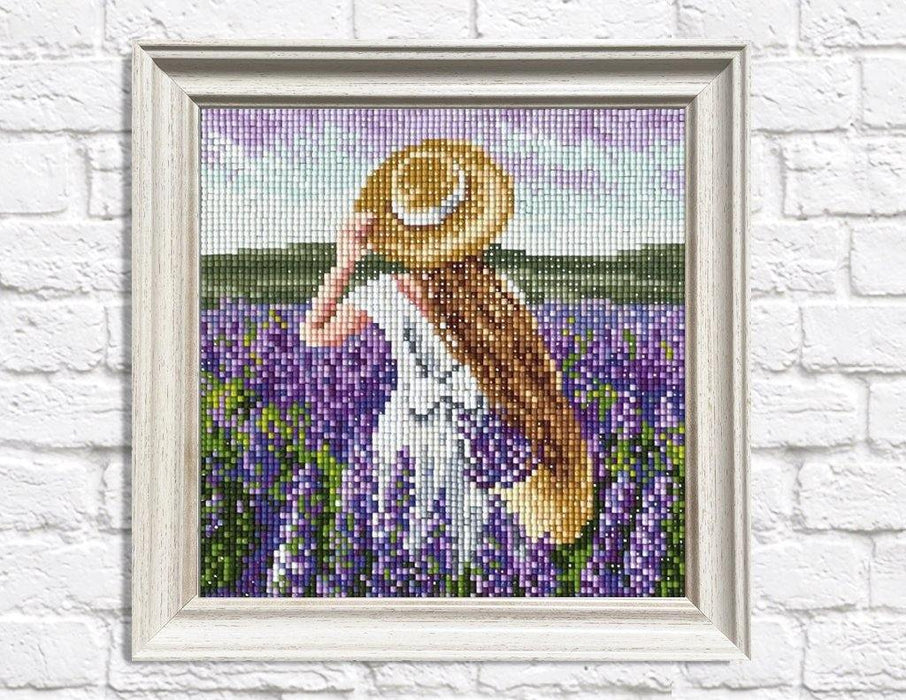 Diamond painting kit Girl in Lavender Field Crafting Spark 7.9 x 7.9 in CS2626 - Wizardi