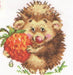 Hedgehog with Strawberries 0-51 Cross-stitch kit - Wizardi