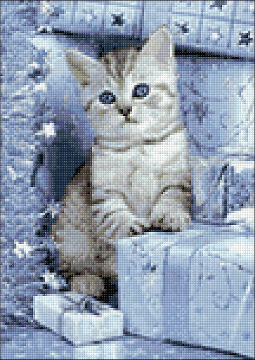 Kitten and Christmas Presents WD2417 10.6 x 14.9 inches - Wizardi