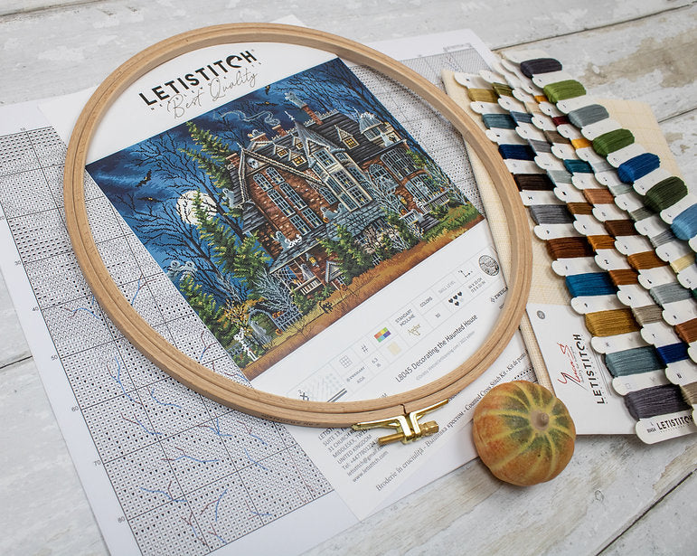 Decorating the Haunted House L8045 Counted Cross Stitch Kit