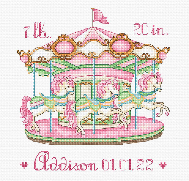 Baby Carousel L8046 Counted Cross Stitch Kit
