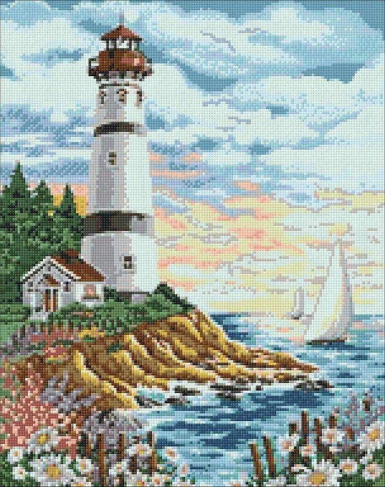 Lighthouse at Sunrise WD095 14.9 x 18.9 inches - Wizardi