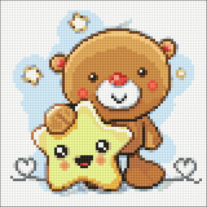 Little Bear with Star CS2355 7.9 x 7.9 inches Crafting Spark Diamond Painting Kit - Wizardi