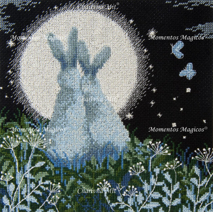 Cross-stitch kit M-458C "Moon hares"
