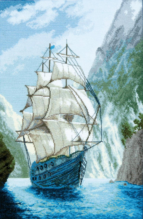 Cross-stitch kit M-441C Counted cross stitch kit "To the home harbor"