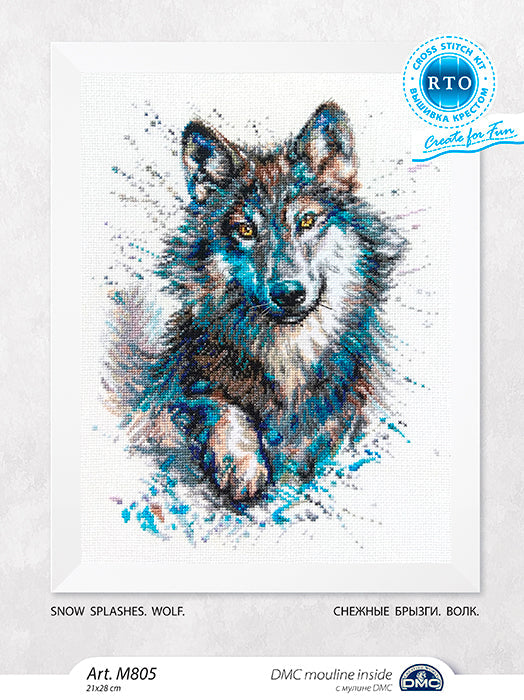 Snow spashes.Wolf M805 Counted Cross Stitch Kit