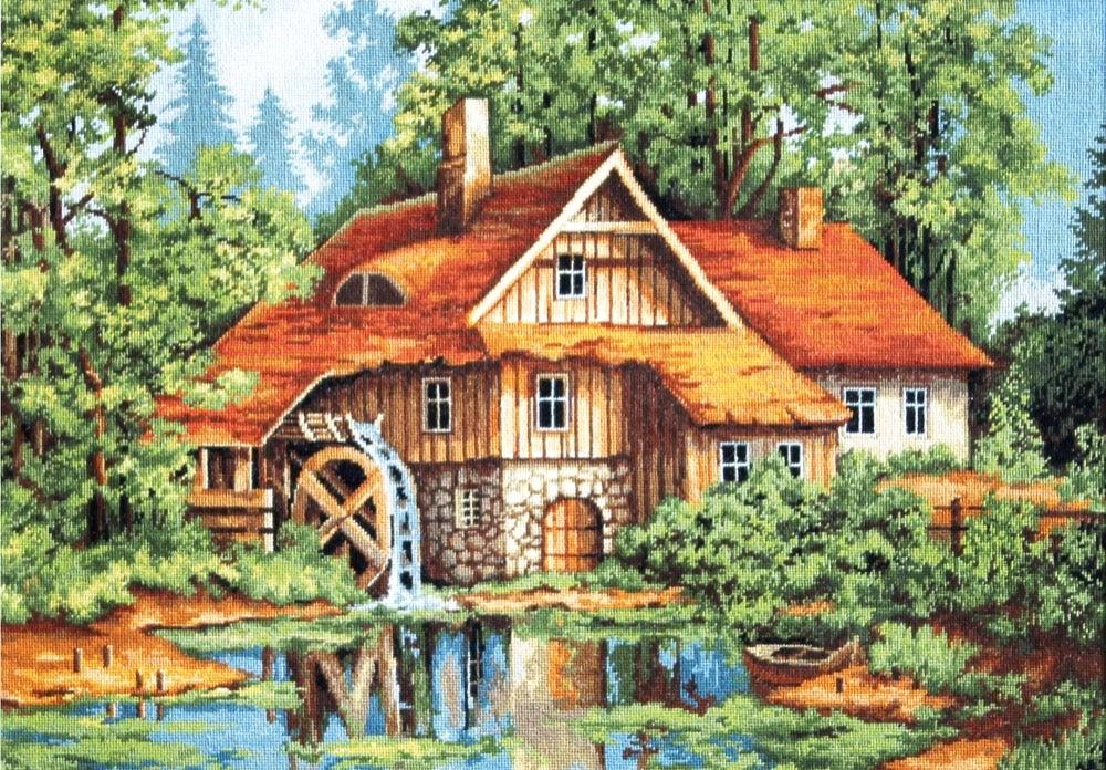 Mill in the Forest B480L Counted Cross-Stitch Kit - Wizardi