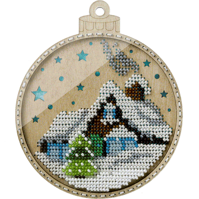 Bead embroidery kit on wood FLK-366